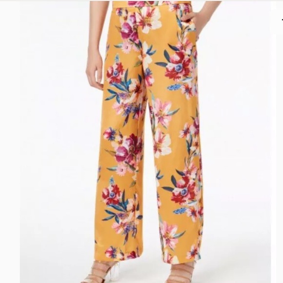 Bar III Pants - 🔥BAR III🔥Floral-Print Wide Leg Pants Pockets Small NWT